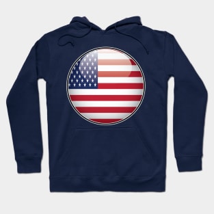 United States of America National Flag Glossy Button Hoodie